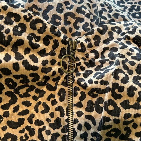 NWT Wild Fable Leopard Corduroy Zip front Mini Dress, XS - Picture 6 of 8